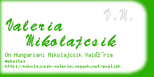 valeria mikolajcsik business card